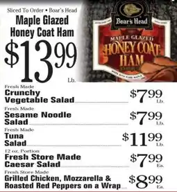 Morton Williams Boar's Head Maple Glazed Honey Coat Ham offer