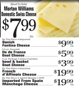 Morton Williams Morton Williams domestic swiss cheese offer