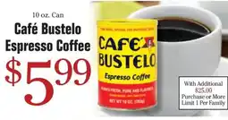 Morton Williams Cafe Bustelo espresso coffee offer