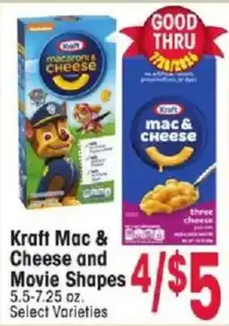 Jewel-Osco Kraft Mac & Cheese and Movie Shapes offer