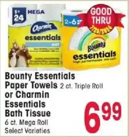 Jewel-Osco Bounty Essentials Paper Towels or Charmin Essentials Bath Tissue offer