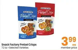 Safeway Snack Factory Pretzel Crisps offer