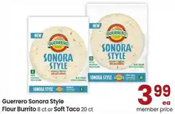 Safeway Guerrero Sonora Style Flour Burrito or Soft Taco offer