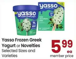 Safeway Yasso Frozen Greek Yogurt or Novelties offer