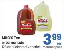 Safeway Milo's Tea or Lemonade offer