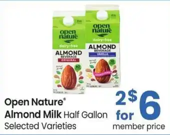 Safeway Open Nature Almond Milk offer
