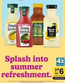 Safeway Minute Maid zero sugar Lemonade offer