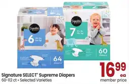 Safeway Signature Select Supreme Diapers offer