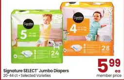 Safeway Signature Select Jumbo Diapers offer