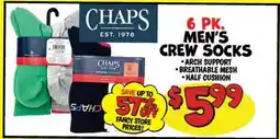 Ollie's CHAPS 6 PK. MEN'S CREW SOCKS offer