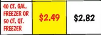 Ollie's 40 CT. GAL. FREEZER OR 50 CT. QT. FREEZER offer
