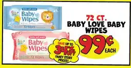 Ollie's 72 CT. BABY LOVE BABY WIPES offer