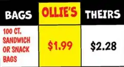 Ollie's 100 CT. SANDWICH OR SNACK BAGS offer