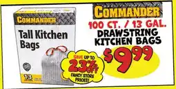 Ollie's COMMANDER 100 CT. / 13 GAL. DRAWSTRING KITCHEN BAGS offer