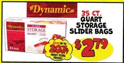 Ollie's DYNAMIC 35 CT. QUART STORAGE SLIDER BAGS offer