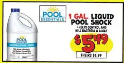 Ollie's POOL ESSENTIALS 1 GAL. LIQUID POOL SHOCK offer