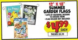 Ollie's 12 X 18 SUMMER GARDEN FLAGS offer