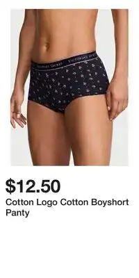 Victoria's Secret Cotton Logo Cotton Boyshort Panty offer