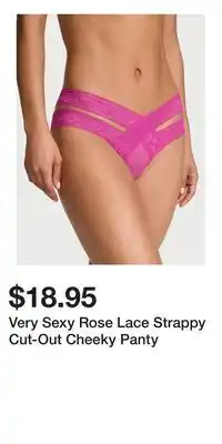 Victoria's Secret Very Sexy Rose Lace Strappy Cut-Out Cheeky Panty offer