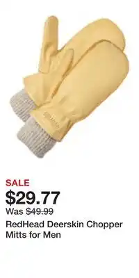 Cabela's RedHead Deerskin Chopper Mitts for Men offer