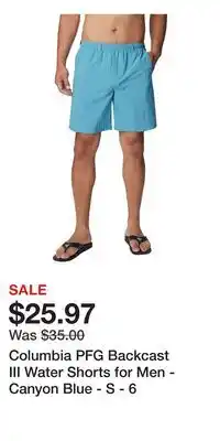 Cabela's Columbia PFG Backcast III Water Shorts for Men - Canyon Blue - S - 6 offer