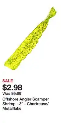 Cabela's Offshore Angler Scamper Shrimp - 3 - Chartreuse/Metalflake offer