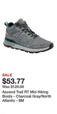 Cabela's Ascend Trail RT Mid Hiking Boots - Charcoal Gray/North Atlantic - 8M offer