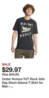 Cabela's Under Armour PJT Rock Vets Day Short-Sleeve T-Shirt for Men - Anthracite - S offer