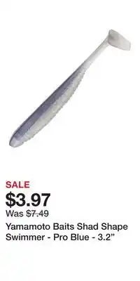 Cabela's Yamamoto Baits Shad Shape Swimmer - Pro Blue - 3.2 offer