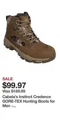 Cabela's Cabela's Instinct Credence GORE-TEX Hunting Boots for Men - Olive/TrueTimber VSX - 8M offer