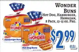 Trade Fair Supermarket WONDER BUNS Hot Dog, Hamburger, Hawaiian, 8 Pack, 13-15 OZ. Pkg offer