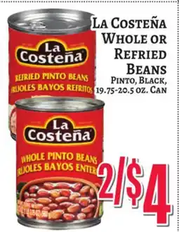 Trade Fair Supermarket LA COSTEÑA WHOLE OR REFRIED BEANS offer