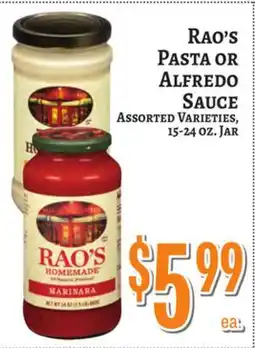 Trade Fair Supermarket Rao's Pasta Or Alfredo Sauce offer