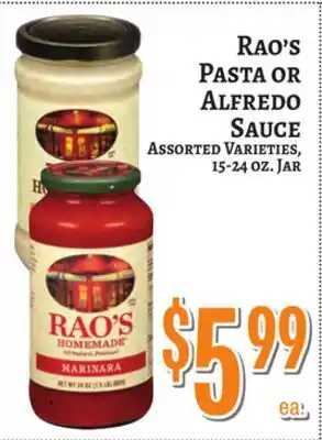 Trade Fair Supermarket Rao's Pasta Or Alfredo Sauce offer