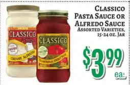 Trade Fair Supermarket CLASSICO PASTA SAUCE OR ALFREDO SAUCE offer