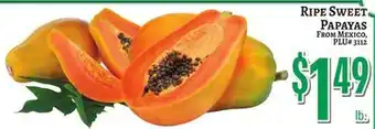 Trade Fair Supermarket RIPE SWEET PAPAYAS FROM Mexico, PLU # 3112 offer