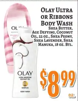Trade Fair Supermarket OLAY ULTRA OR RIBBONS BODY WASH offer