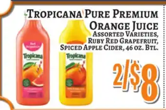 Trade Fair Supermarket TROPICANA PURE PREMIUM ORANGE JUICE offer