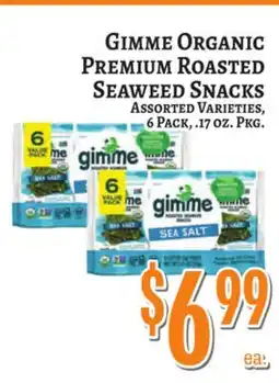 Trade Fair Supermarket Gimme Organic Premium Roasted Seaweed Snacks offer