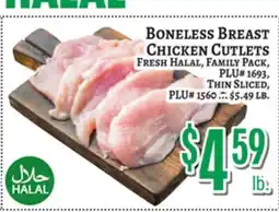 Trade Fair Supermarket BONELESS BREAST CHICKEN CUTLETS offer
