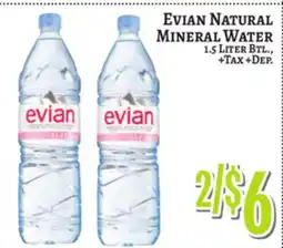 Trade Fair Supermarket EVIAN NATURAL MINERAL WATER offer
