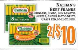 Trade Fair Supermarket NATHAN'S BEEF FRANKS offer