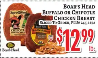 Trade Fair Supermarket Boar's Head Buffalo or Chipotle Chicken Breast offer