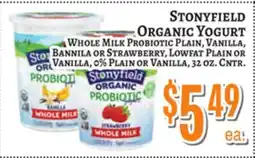 Trade Fair Supermarket STONYFIELD ORGANIC YOGURT offer