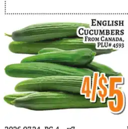 Trade Fair Supermarket ENGLISH CUCUMBERS FROM CANADA offer