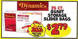 Ollie's 35 CT. QUART STORAGE SLIDER BAGS offer