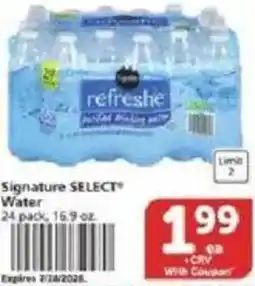 Vons Signature SELECT Water offer
