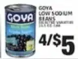 Associated Goya low sodium beans offer