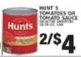 Associated Hunt's tomatoes or tomato sauce offer