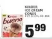 Associated Kinder bueno ice cream cones offer